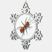 大きな赤いアリ スノーフレークピューターオーナメント (右)