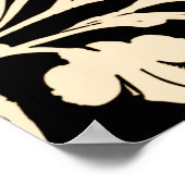 大きな赤いアールヌーボー花 ポスター (角)