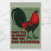 大きな赤いオンドリ フードラベル (シングルラベル)