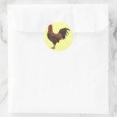 大きな赤いオンドリ ラウンドシール (バッグ)