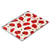 大きな赤いケシのスパイラルフォトノートブック ノートブック (左側)