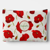 大きな赤いケシの子でモノグラム アクセサリーポーチ (正面)