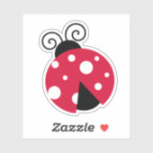 大きな赤いテンジウムシ シール (シート)