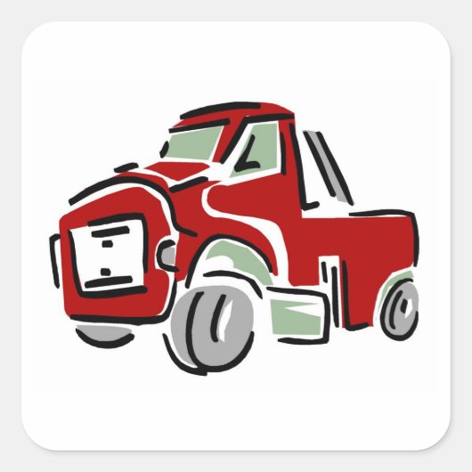大きな赤いトラック – シール (正面)