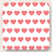 大きな赤いハートと小さなハート コースター (正面)