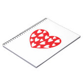 大きな赤いハートと小さなハート ノートブック (左側)