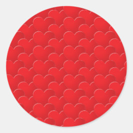 大きな赤いハートはバレンタインデーをパターン化 ラウンドシール