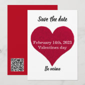 大きな赤いハートは私のフラットになる日付カードを保存 セーブザデート (正面/裏面)