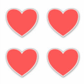 大きな赤いハートパターン シール (正面)