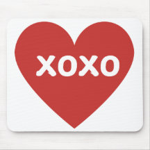 大きな赤いハートマウスパッド