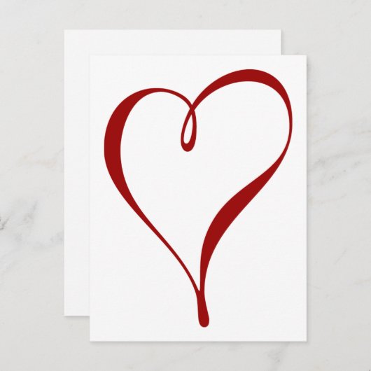 大きな赤いハート日付のはがきを保存 案内ポストカード (正面/裏面)
