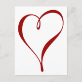 大きな赤いハート日付のはがきを保存 案内ポストカード (正面)