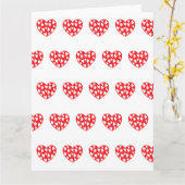 大きな赤いハート カード (黄色い花)