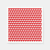 大きな赤いハート、ラブ、ホワイトバレンタインデーの紙 スタンダードカクテルナプキン (正面)