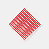 大きな赤いハート、ラブ、ホワイトバレンタインデーの紙 スタンダードカクテルナプキン (角)