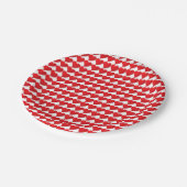 大きな赤いハート、愛、ホワイトバレンタインデーパーティー ペーパープレート (アングル)