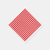 大きな赤いハート、愛、白いバレンタインデーの紙 スタンダードカクテルナプキン (角)