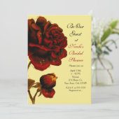 大きな赤いバラと黄色いどんな色でもイベントパーティー 招待状 (スタンド正面)