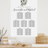 大きな赤いフローラの山の7テーブルの座席表 ポスター (キッチン)