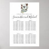 大きな赤いフローラの紋章4テーブルの座席表 ポスター (正面)