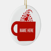 大きな赤いマグカップ セラミックオーナメント (右)