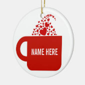 大きな赤いマグカップ セラミックオーナメント (左)