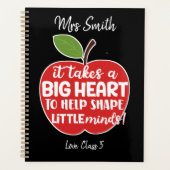 大きな赤いリンゴそれは大きなハート先生ギフトを取る プランナー手帳 (正面)