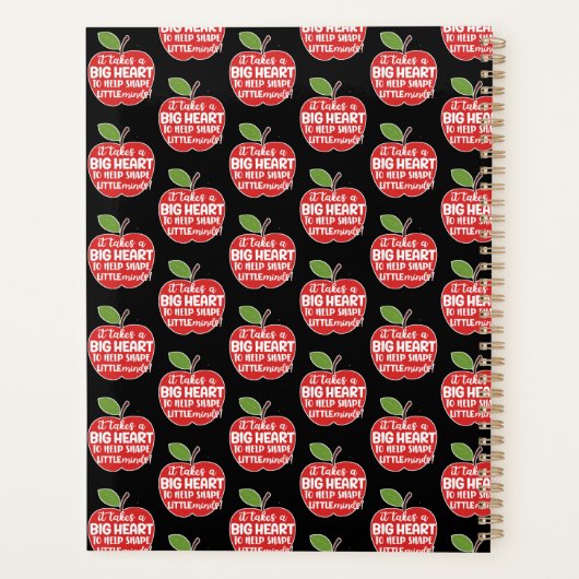 大きな赤いリンゴそれは大きなハート先生ギフトを取る プランナー手帳 (裏面)