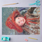 大きな赤い帽子をかぶった少女、メアリー·カッサット 薄葉紙 (クラフト)