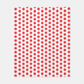 大きな赤い水玉模様タオル フリースブランケット (正面)