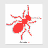 大きな赤い火のアリが這う シール (シート)