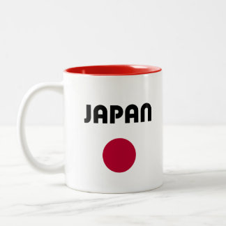 大きな赤い点のライトカラー ツートーンマグカップ