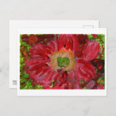 大きな赤い花はがき ポストカード (正面/裏面)