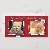 大きな赤い花クリスマスフォト シーズンカード (正面)