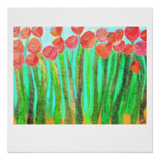 大きな赤い花 – 20 x 20光沢のあるプリント ポスター