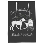 大きな赤ちゃんシャワー ミディアムペーパーバッグ (裏面)