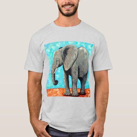 大きな赤ちゃん象の絵  Tシャツ (正面)