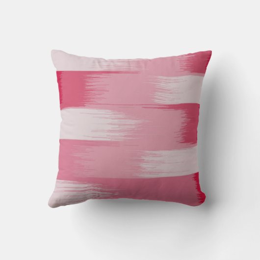 大きな赤とピンクのストライプ クッション (裏面)