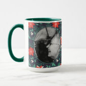 大きな赤と白クリスマスポインセチア写真 マグカップ (左)