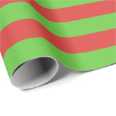 大きな赤と緑のストライプ紙 ラッピングペーパー (ロールコーナー)