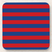 大きな赤と青の横ストライプ線 コースター (正面)