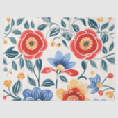 大きな赤と青の花のフラワーパターン 薄葉紙 (正面)
