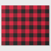 大きな赤と黒のシェブロン水牛のプレイド ラッピングペーパー (フラット)