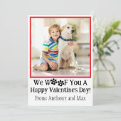 大きな赤の子供たち犬の写真教室バレンタインデー シーズンカード (スタンド正面)