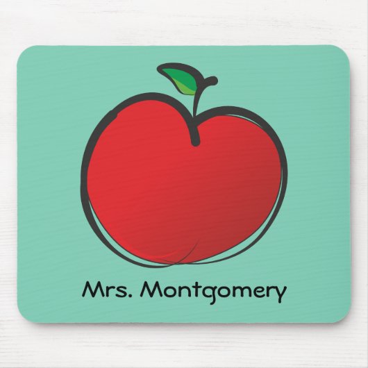 大きな赤りんごパーソナライズされた マウスパッド (正面)