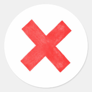 大きな赤文字x ラウンドシール