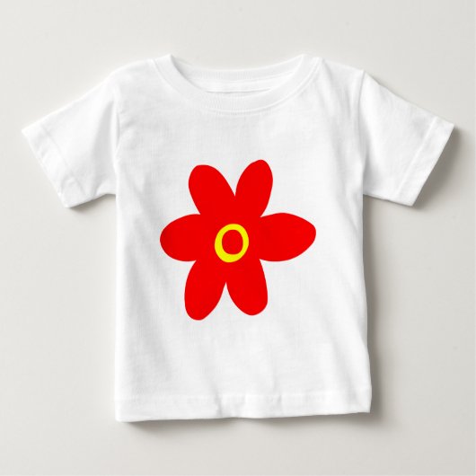 大きな赤花 ベビーTシャツ (正面)