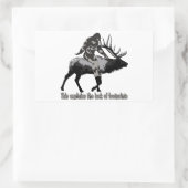 大きな足の足跡の欠如 長方形シール (バッグ)