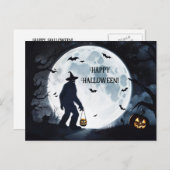 大きな足ハッピーハローウィンの治療または治療 シーズンポストカード (正面/裏面)