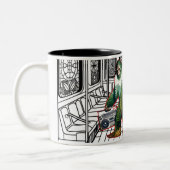 大きな足溝マグカップ ツートーンマグカップ (左)